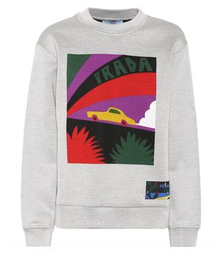 Prada + Printed Cotton-Blend Sweatshirt