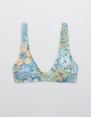Aerie + Printed Plunge Bikini Top