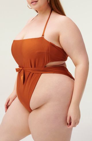Good American + Tie Front One-Piece Swimsuit