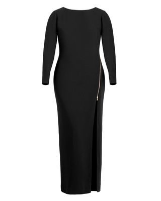 Marlene Olivier + Victoire Long Sleeve Gown with Gold Zipper