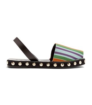 Loewe + Striped Canvas Slingback Sandals