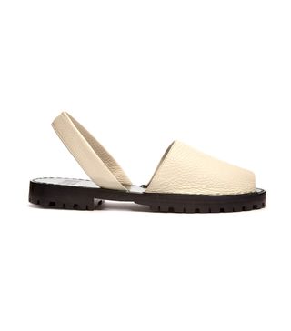 Goya + Pebbled-Leather Slingback Sandals