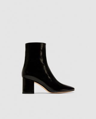 Zara + Leather High Heel Ankle Boots