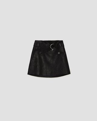 Zara + Mini Skirt With Belt