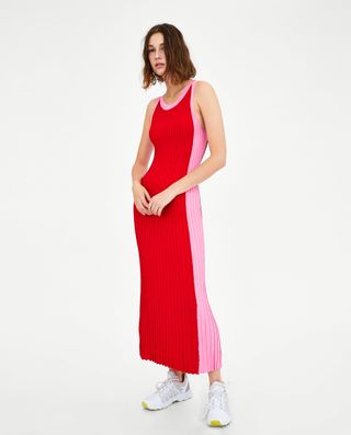 Zara + Long Two-Tone Dress
