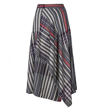 M&S + Asymmetric Checked Wrap Midi Skirt