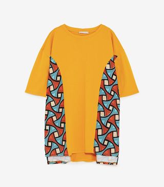 Zara + T-Shirt With Contrasting Print