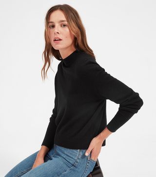 Everlane + Cashmere Crop Mockneck Sweater