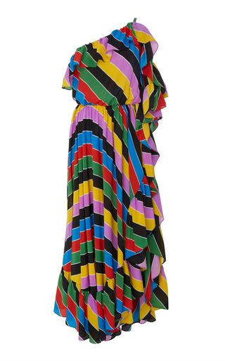 Philosophy di Lorenzo Serafini + Asymmetric Ruffled Printed Silk Midi Dress