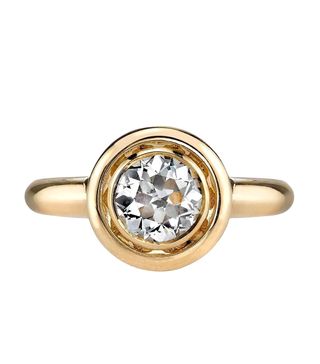 Single Stone + Gold Engagement Ring