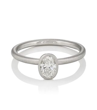 Tate Union + Oval-Shaped White Diamond Ring