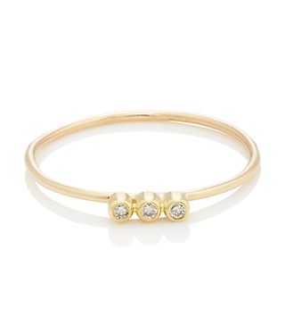 Jennifer Meyer + Bezel-Set White Diamond 
Yellow Gold Ring