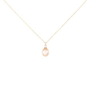Catbird + Pearl and White Diamond Necklace