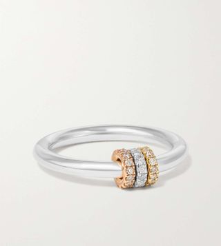Spinelli Kilcollin + Sirius Sterling Silver and 18-Karat Yellow and Rose Gold Diamond Ring