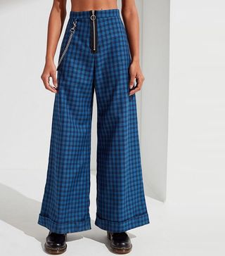 The Ragged Priest + Lewis Plaid Wide-Leg Pant