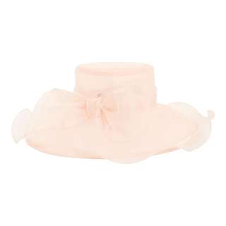 Debut + Light Pink Bow Feather Oversized Packable Hat