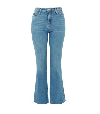 Topshop + Mid Blue Dree Cropped Jeans