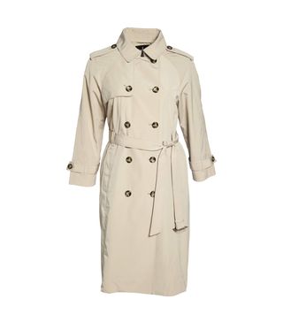 London Fog + Double Breasted Trench Coat