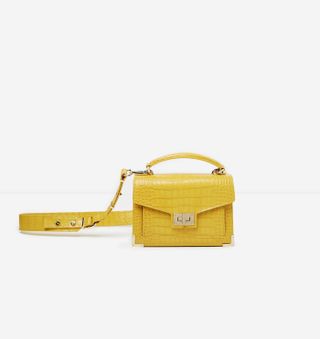 The Kooples + Mini Emily Bag in Yellow Mock Croc
