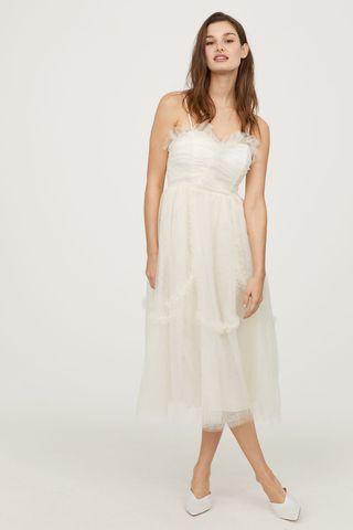 H&M + Ruffle-Trim Mesh Dress