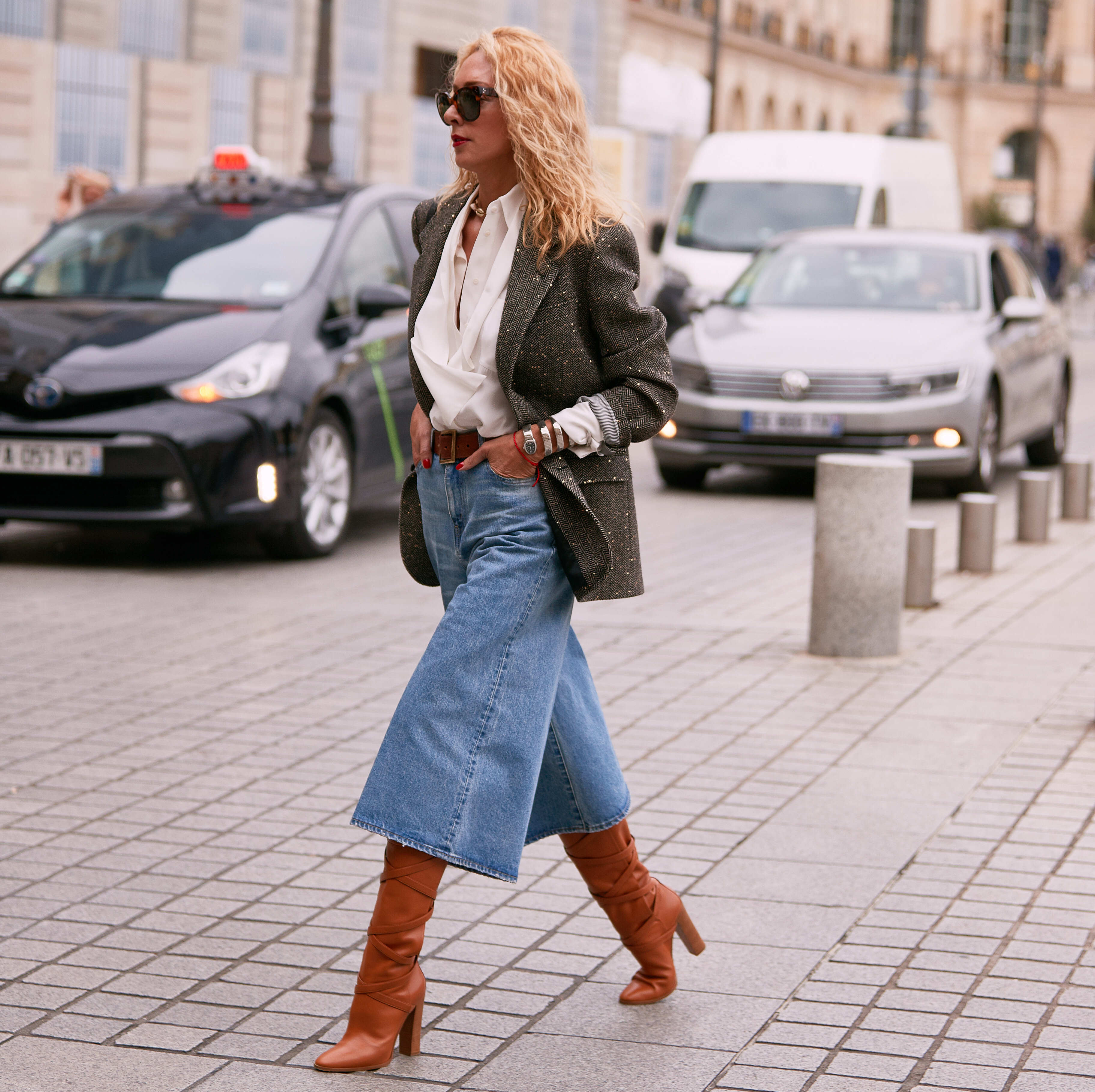 6 Ways to Wear Denim Culottes to Work