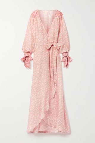 Hannah Artwear + Luna Floral-Print Silk-Habotai Wrap Maxi Dress