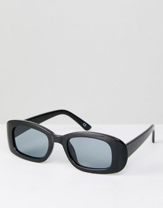 ASOS + Small Square 90s Sunglasses In Black