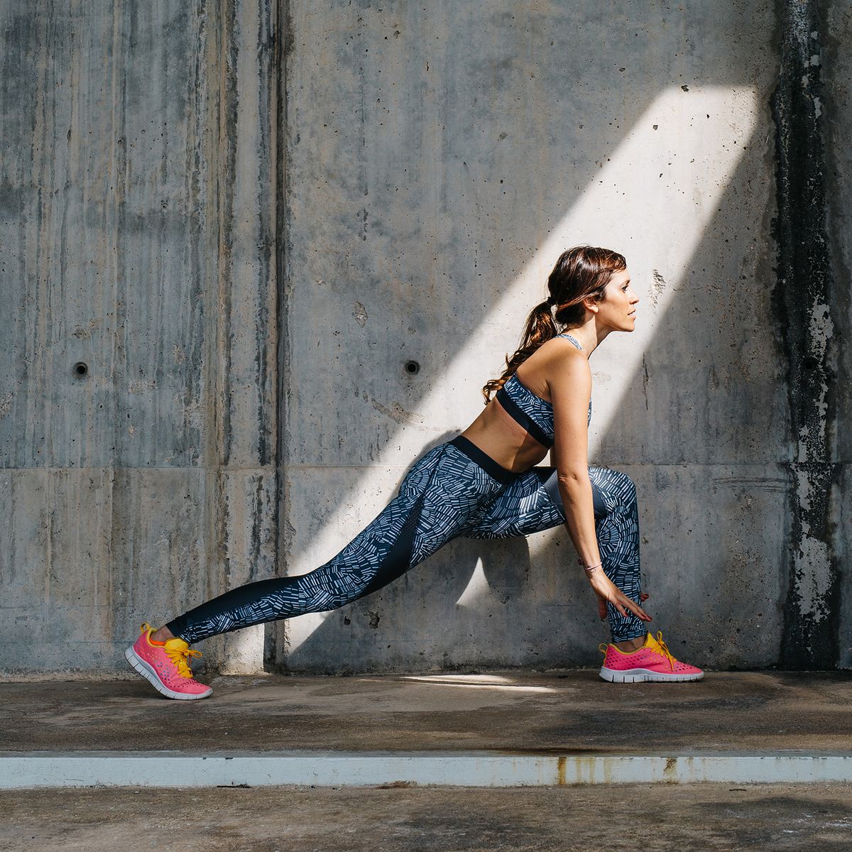 Sports Fitness Yoga Running Leggings Printed Stitching - Temu