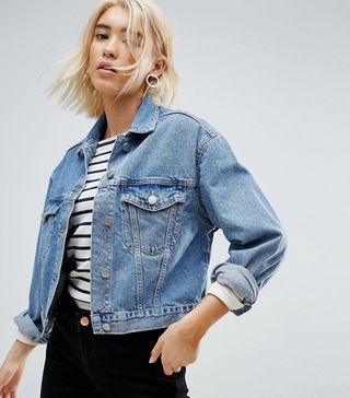 ASOS + DESIGN Denim Jacket in Midwash Blue