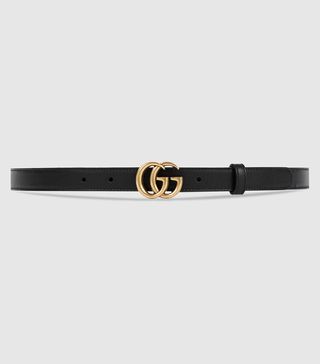 Gucci + Leather Belt With Double G buckle