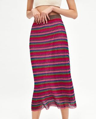 Zara + Striped Knit Skirt