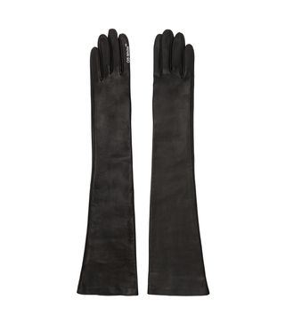Off-White + Black Leather Gloves