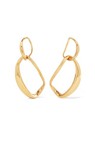 Dinosaur Designs + Louise Olsen Large Liquid Chain Gold-Plated Earrings