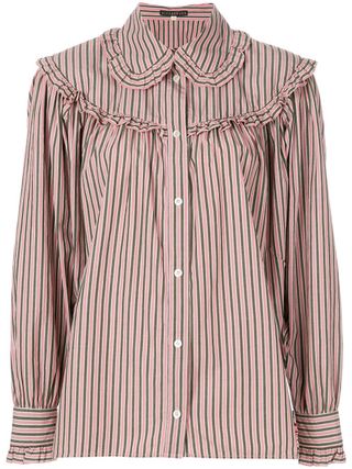 AlexaChung + Striped Button Shirt