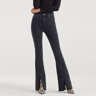 7 for All Mankind + Luxe Vintage Exaggerated Kick Flare Jeans