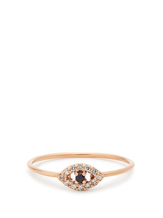 Ileana Makri + Diamond, Sapphire & Rose-Gold Ring