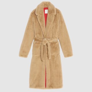 Sandro + Long Faux Fur Coat