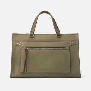 Zara + Leather Tote Bag