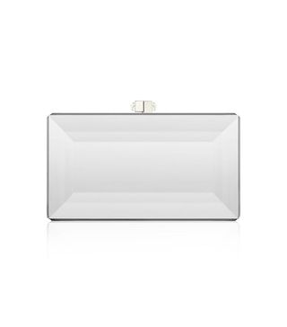 Judith Leiber Couture + Silver Reflection Coffered Box Clutch Bag
