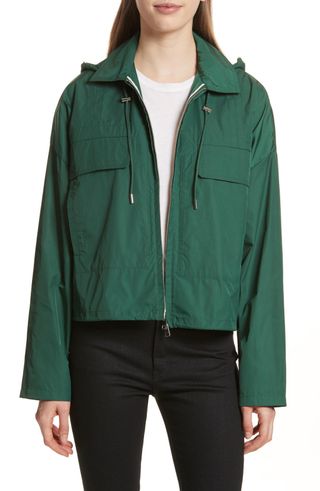 Theory + Active Twill Crop Hooded Jacket