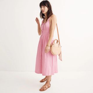 Madewell + Pink Fleur Bow-Back Dress