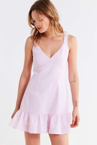 Minkpink + Gables Gingham Tie-Strap Dress