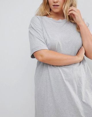 ASOS Curve + Ultimate T-Shirt Dress With Rolled Sleeves