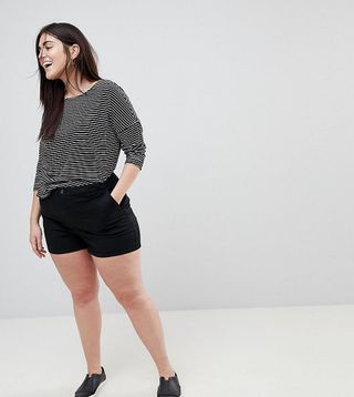 ASOS Curve + Chino Shorts in Black