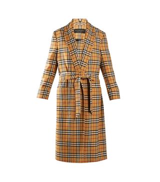Burberry + Unisex Vintage-Checked Belted Wool Coat