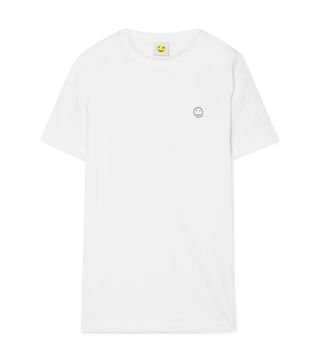Yeah Right NYC + Smiley Embroidered Cotton-Jersey T-Shirt