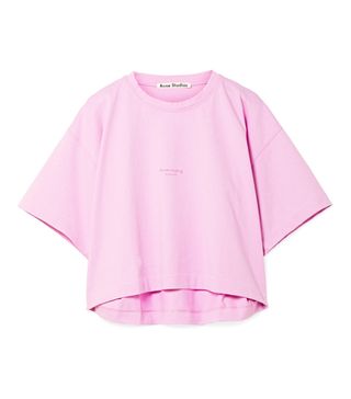 Acne Studios + Cylea Cropped Printed Cotton T-Shirt