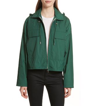 Theory + Active Twill Crop Hooded Jacket