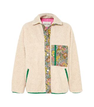 Sandy Liang + Bayside Floral Jacquard-Paneled Fleece Jacket
