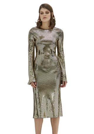 By Johnny + Gold Reflections Bell Sleeve Dress